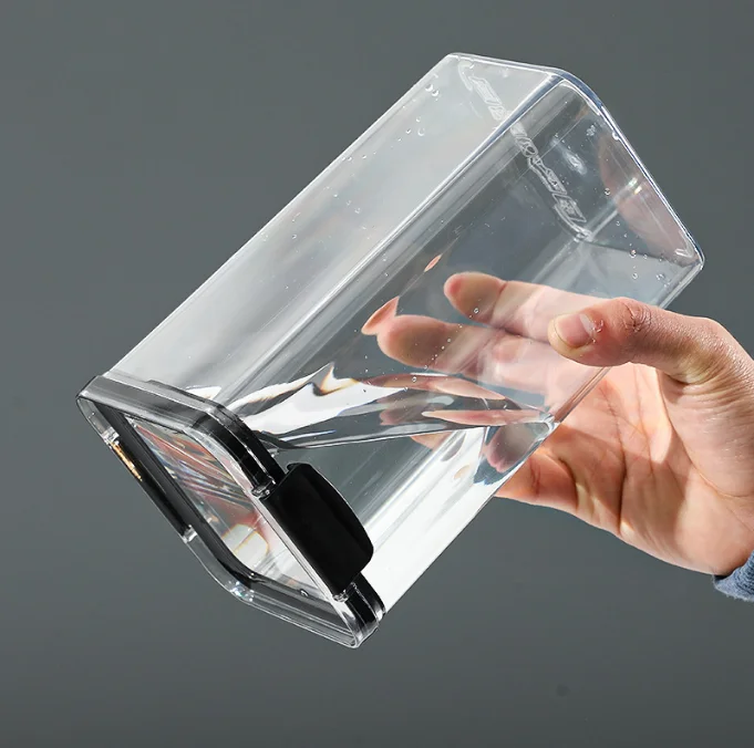 Free Silicone Seal Airtight Plastic Transparent Food Organizer Jar For Cereal Transparent Kitchen Organizer Container