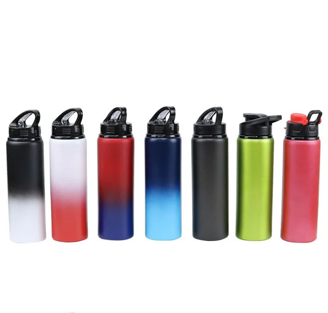Outdoor Aluminum Sport Bottle Color Change Bottle Camping Water Bottle  With Lid