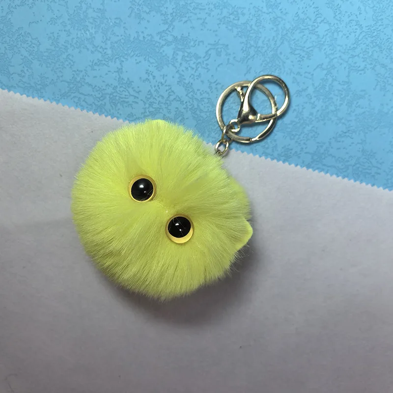 Wholesale Cat Plush Keychain Pom Key Chains Cartoon Cat POM Keychains for Women Girls Pom Ball Plush Key Chain Pendant Accessory