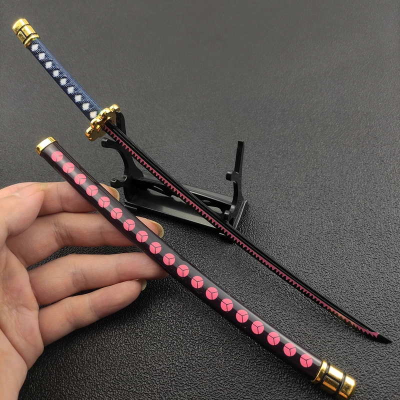 26cm Roronoa Zoro Katana Metal Sword Toy Anime Cosplay Knife Collection Japanese Ninja Samurai Katana Weapon Model Kid Toy Gifts
