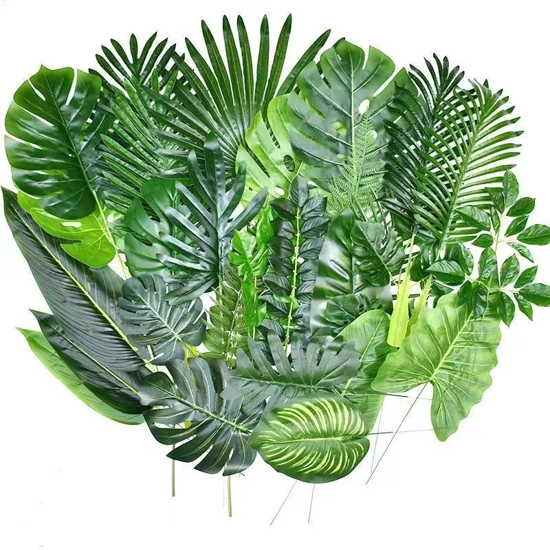 Artificial Tropical Palm Leaves Tropical Monstera Leaves Safari Jungle Leaf each Table Wedding Shower Birthday Theme Decorations
