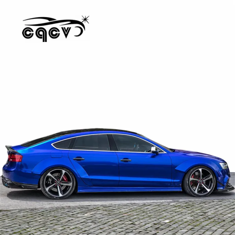 High quality CQCV style wider body kit for Audi A5 RS5 style front bumper and wider flare carbon fiber spoiler for AUDI A5 S5