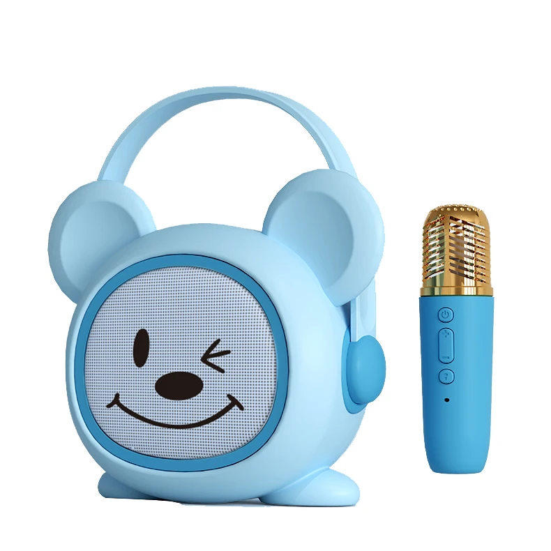 Portable Kids Karaoke BT Speaker Multifunctional Microphones for Kids Karaoke Entertainment Voice Changer
