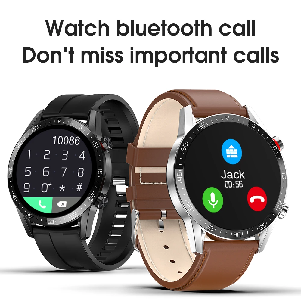 2022 round screen smartwatch bt calling ip68 waterproof fitness wristwatch l13 ecg smart watch