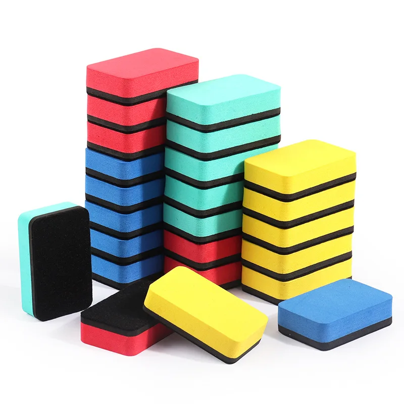 Wholesale  Eco-Friendly Whiteboard Blackboard EVA rectangle Foam Eraser with magnet and magnetic