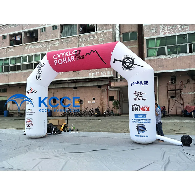 KCCE Outdoor Festival Marathon Race Arches Inflatable Advertising Welcome Gate Balloon Arch Event Entrance Arch With Air Blower