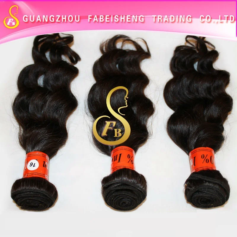FBS 12A High Quality Silky Indian Virgin Hair Unprocessed Raw Cuticle Aligned 100% Human in Loose Wave Bundle
