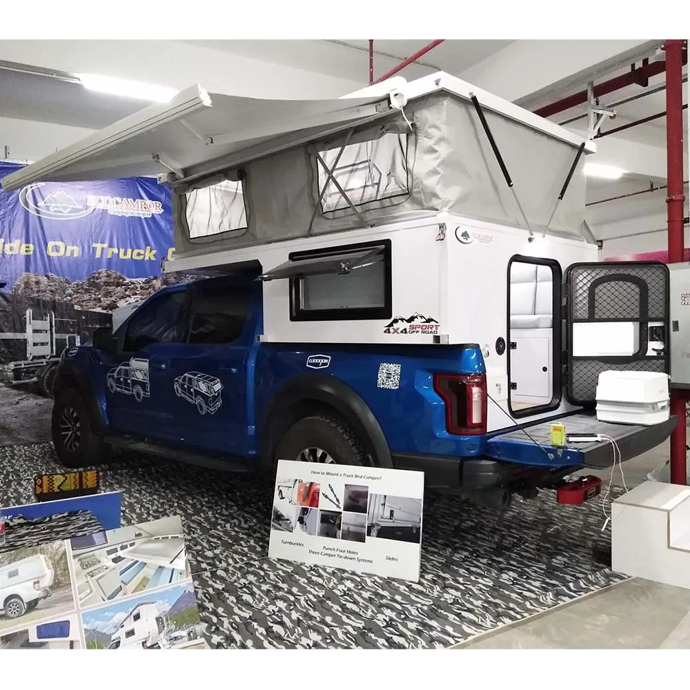 Manley Slide In Box Truck Cabover Cab Over Camper With King Bed Sleeps 4 For Utility Trailer F150 Half Ton Short Bed 