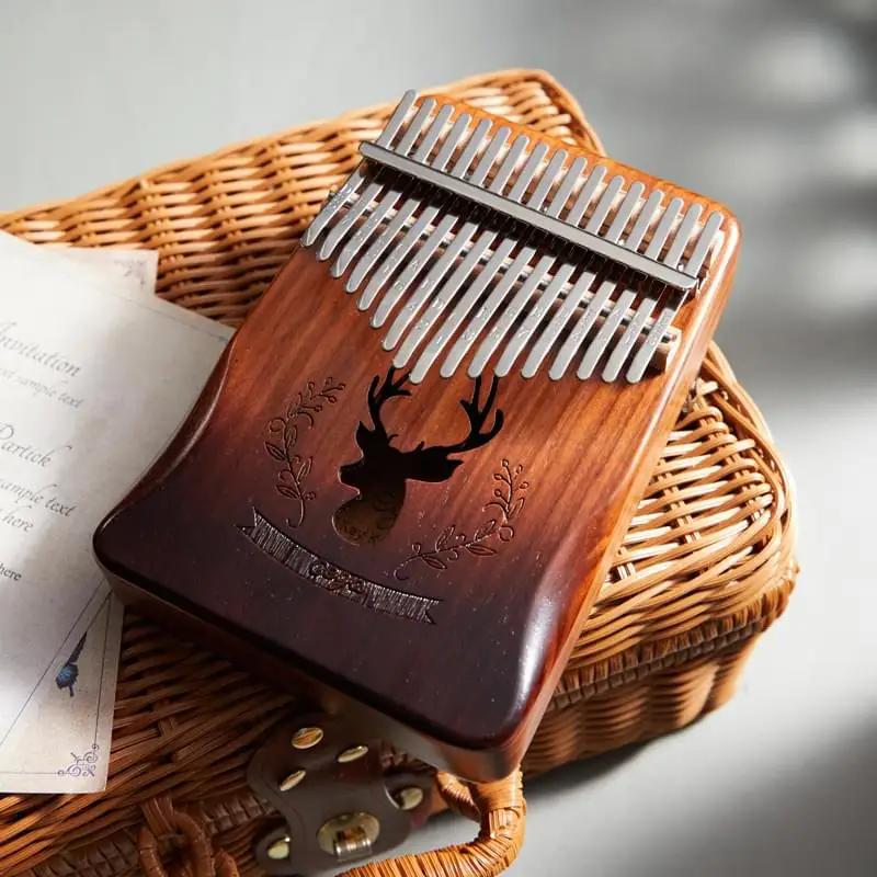 glossy zebra wood musical instruments wood thumb kalimba 17 note finger