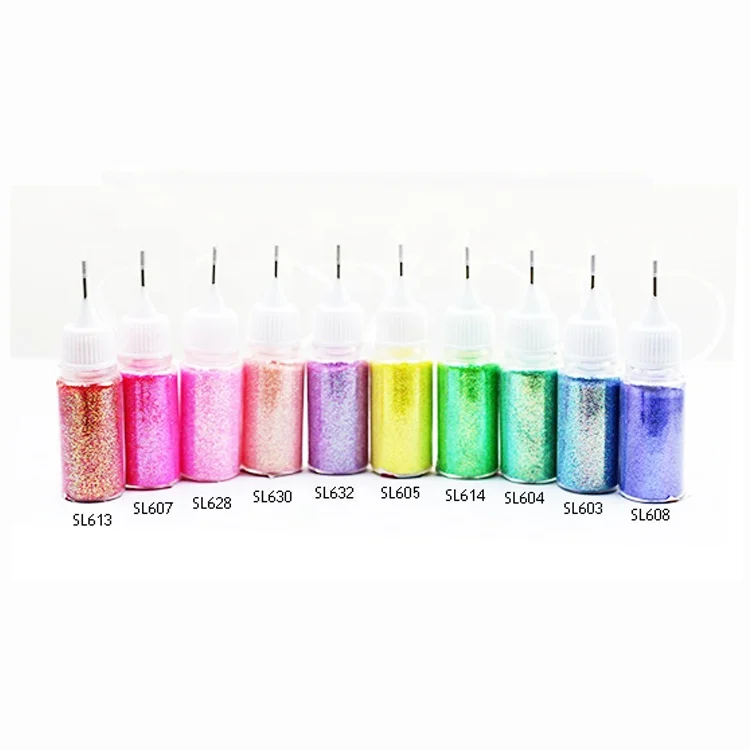 Wholesale holographic laser nail glitter spray powder paint glitter chrome Mirror Nail Polish pigment
