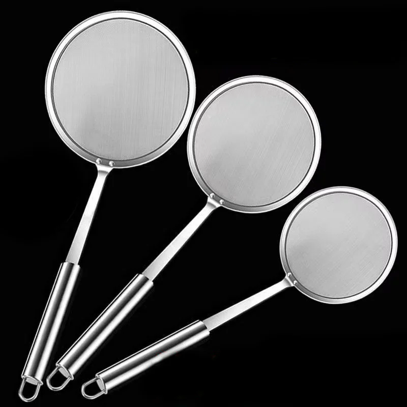Sale Stainless Steel Fine Mesh Strainers Set For Kitchen Colander Sieve Sifters With Long Handle For Tea Coffee Powder Fry