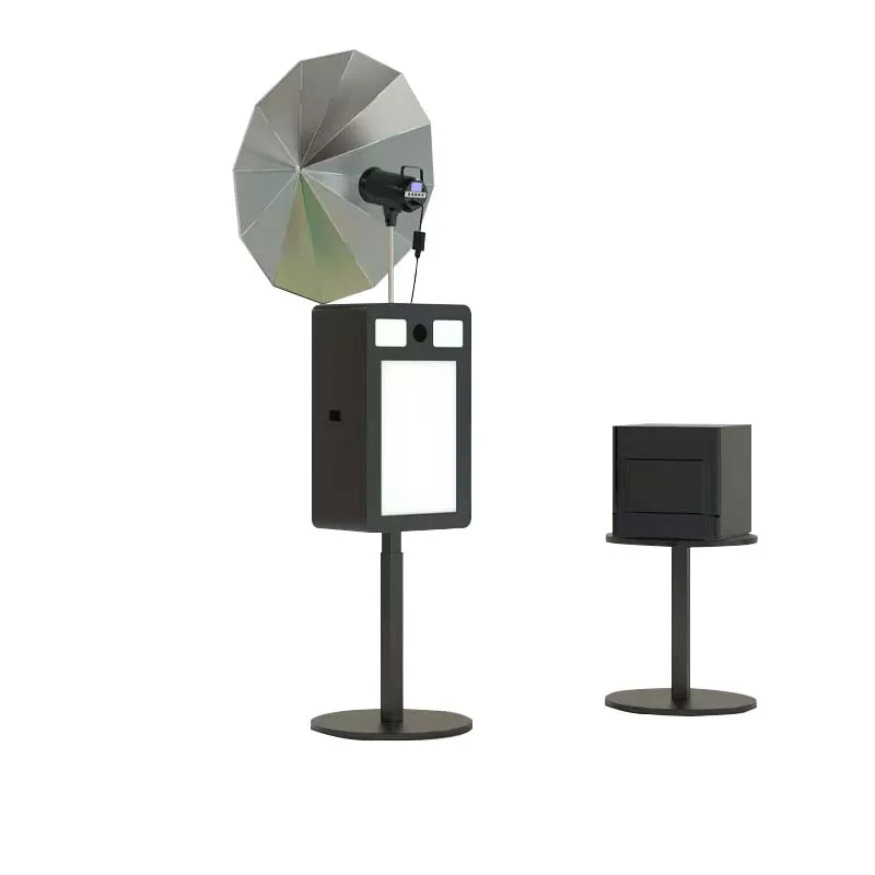 Original Factory Automatic 360 Video Booth 115cm Glass Photo Booth with iPad Shooting Tools for Party and Event Supplies