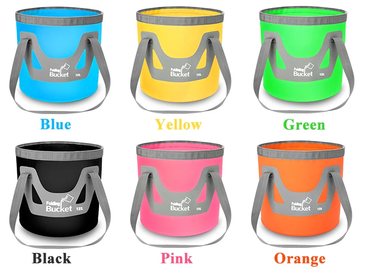 12L 20L 500D Plastic Water Container Storage Bag Portable Collapsible Camping Hiking Boating Fishing Folding Ice Bucket