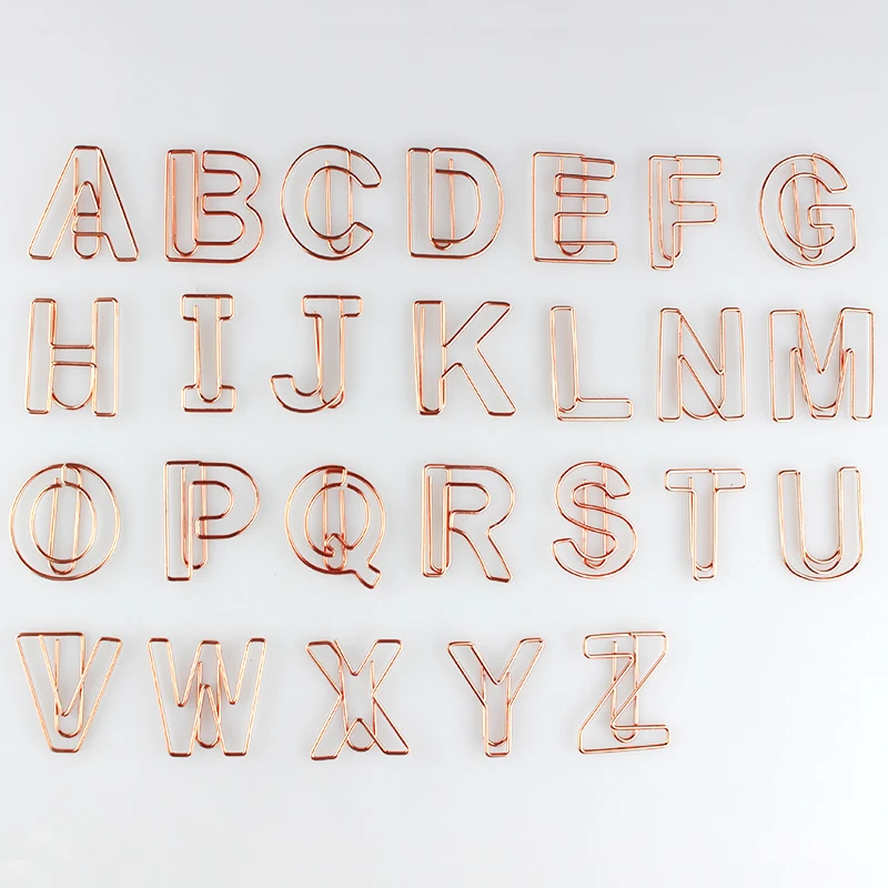letters of an alphabet paper clip