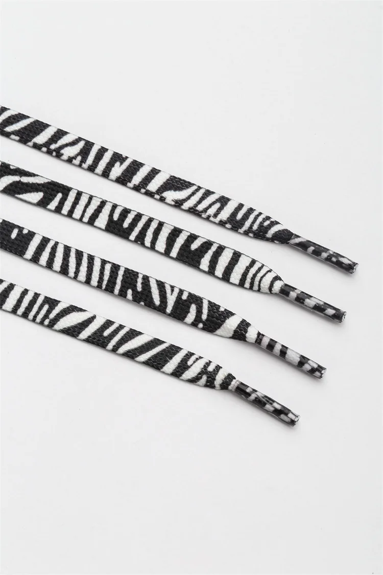 Hot sale Flat weave double thickness wear resi elastic camouflage print rainbow shoe laces