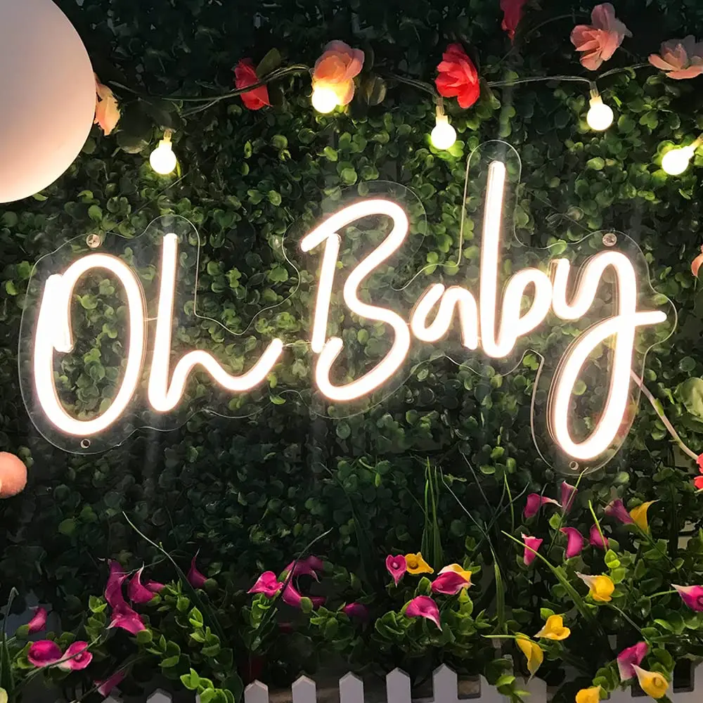Oh Baby Neon Sign Custom For Party Wall Personalized Decor Wedding Light Custom Led Sign For Kids Baby Shower Gifts Home