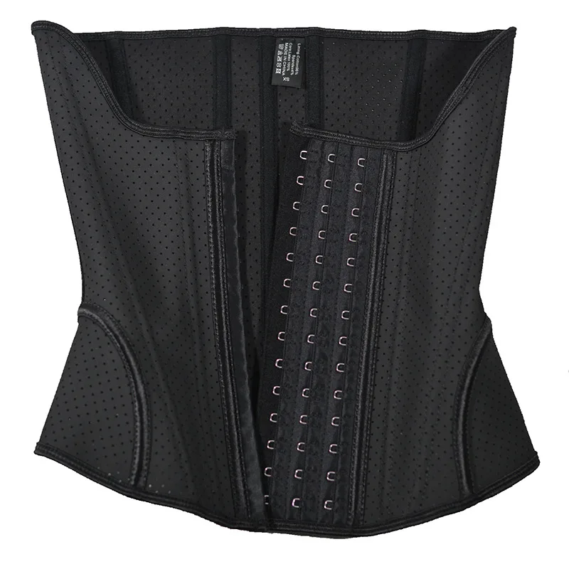Womens Low U Breast up Latex Waist Cincher Adjustable Hooks Workout Waist Trainer Slimming Corset Bones 100% Latex 13 Steel Firm