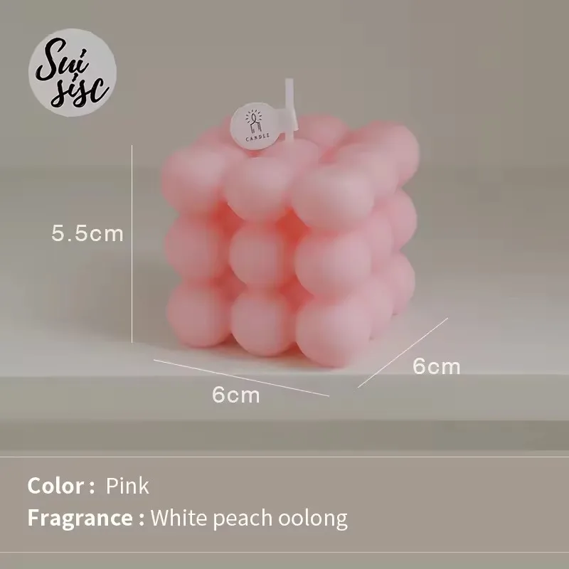 Hot Selling Small Candles Wedding Gifts Set Flower Teddy Bear Lavender Roman Aromatic Pink Bubble Soy Scented Mini Candles