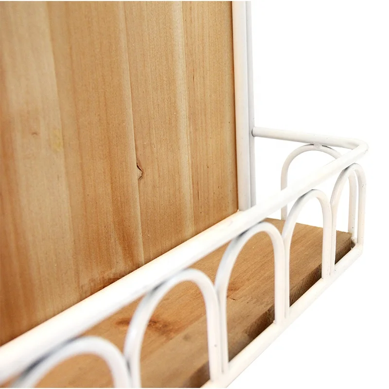 Modern Arch Shape Decorative Wood Metal wall mount floating storage Shelf for home decor