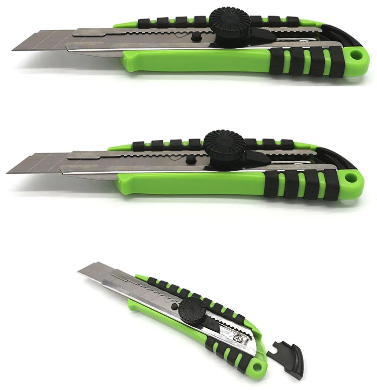 
Auto lock 18mm retractable utility knife soft rubber handle utility knife 