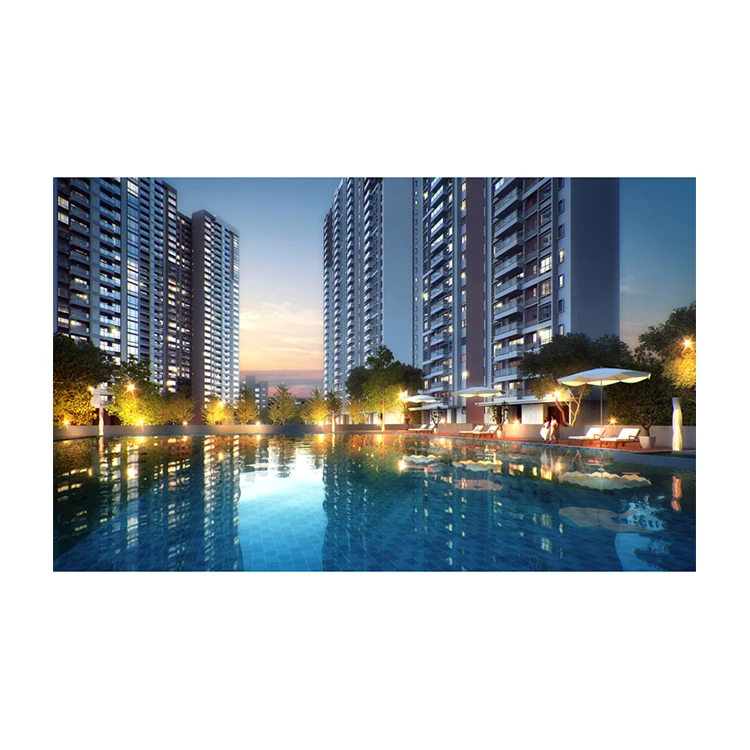 Premium Quality Satisfy Shopping And Entertainment Needs Modern Concrete Model House Design