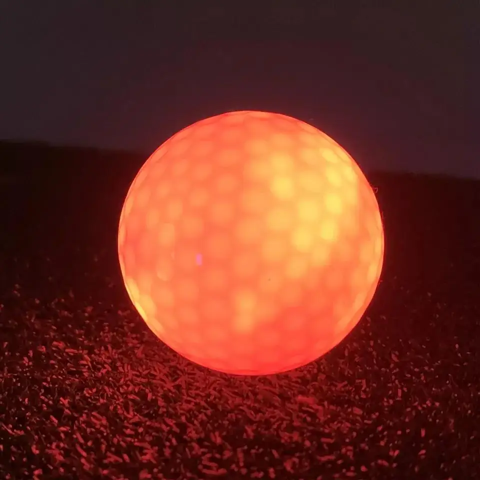 GAMEN OEM custom logo package flashing light up shiny night light activated no timer electronic led park 2pc golf ball