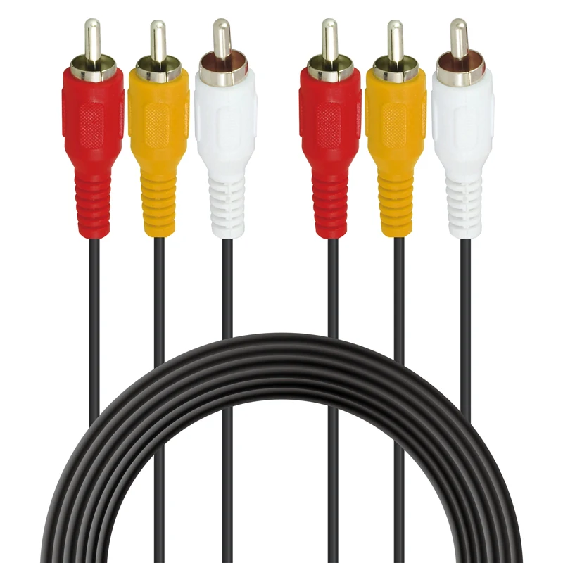 Заводской Оригинальный высококачественный 3 RCA штекер к 3 RCA штекер AV кабель, RGB ТВ видео аудио кабели для DVD