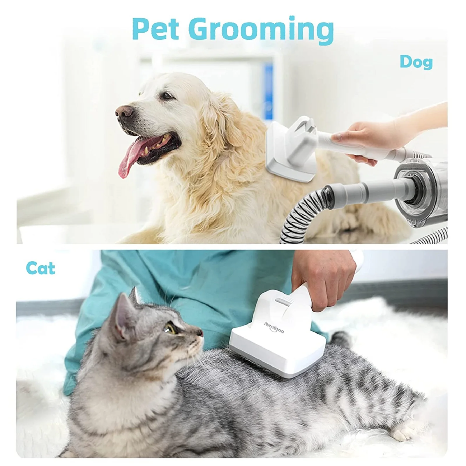 Shernbao SMD-C KIT Dog Grooming Kit Vacuum Self-Cleaning Pet Brush Professional Pet Grooming Vacuum Kit