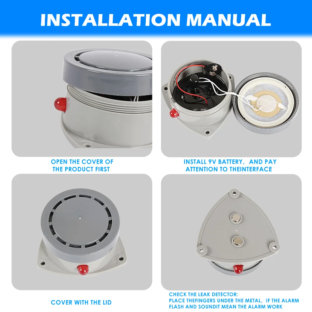 Home Alarm Water Leakage Alarm Detector 110dB Water Leak Sensor Detection Flood Alert Overflow Security Alarm System