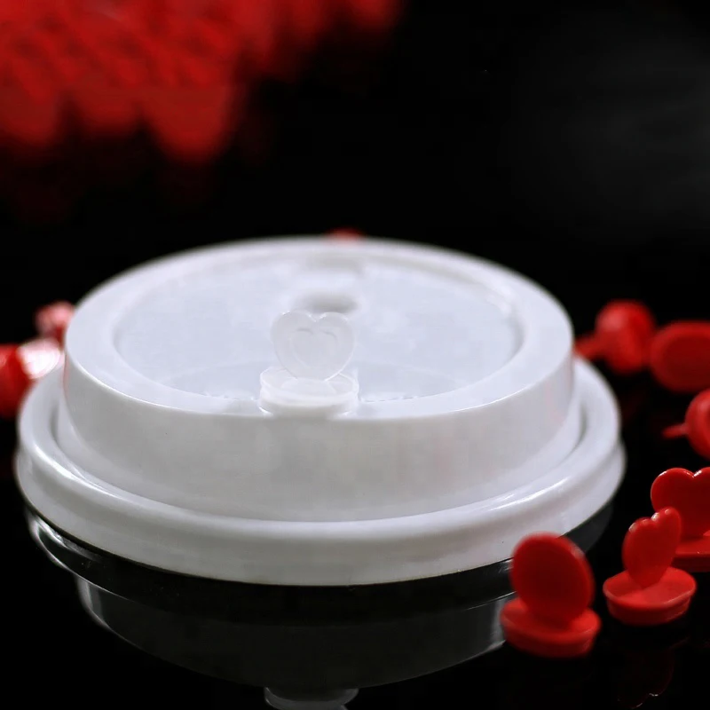 Colour Custom Heart Lid Coffee Lid for cups material pp plastic Cover