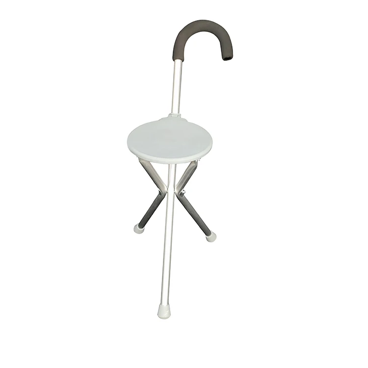Custom portable foldable aluminum old people walking stick chair for elderly
