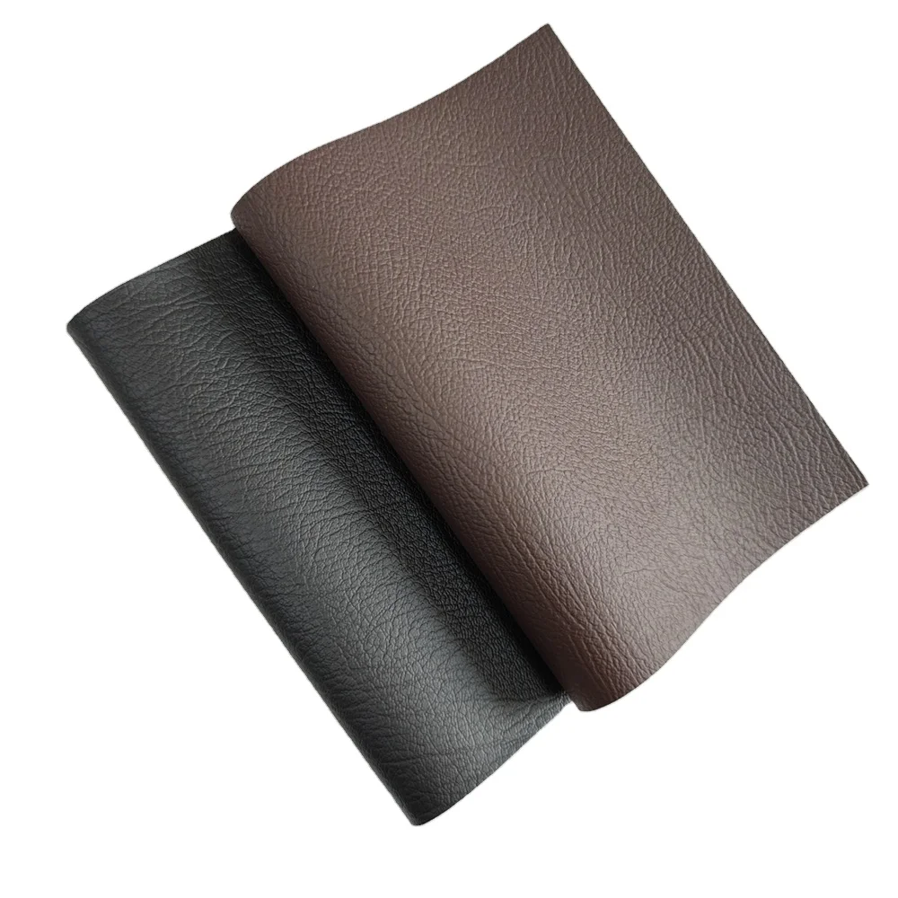 Black Faux Leatherette For Furniture Car Upholstery Leather Rolls PVC Leather Stock