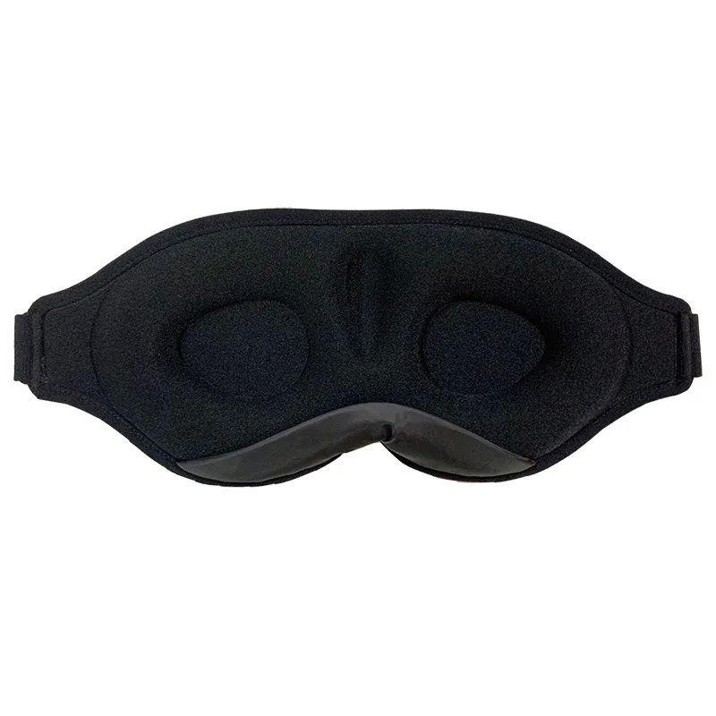 Black 3d Contoured Memory Light Block Blindfold Foam Sleeping Resilient Sponge Eye Mask