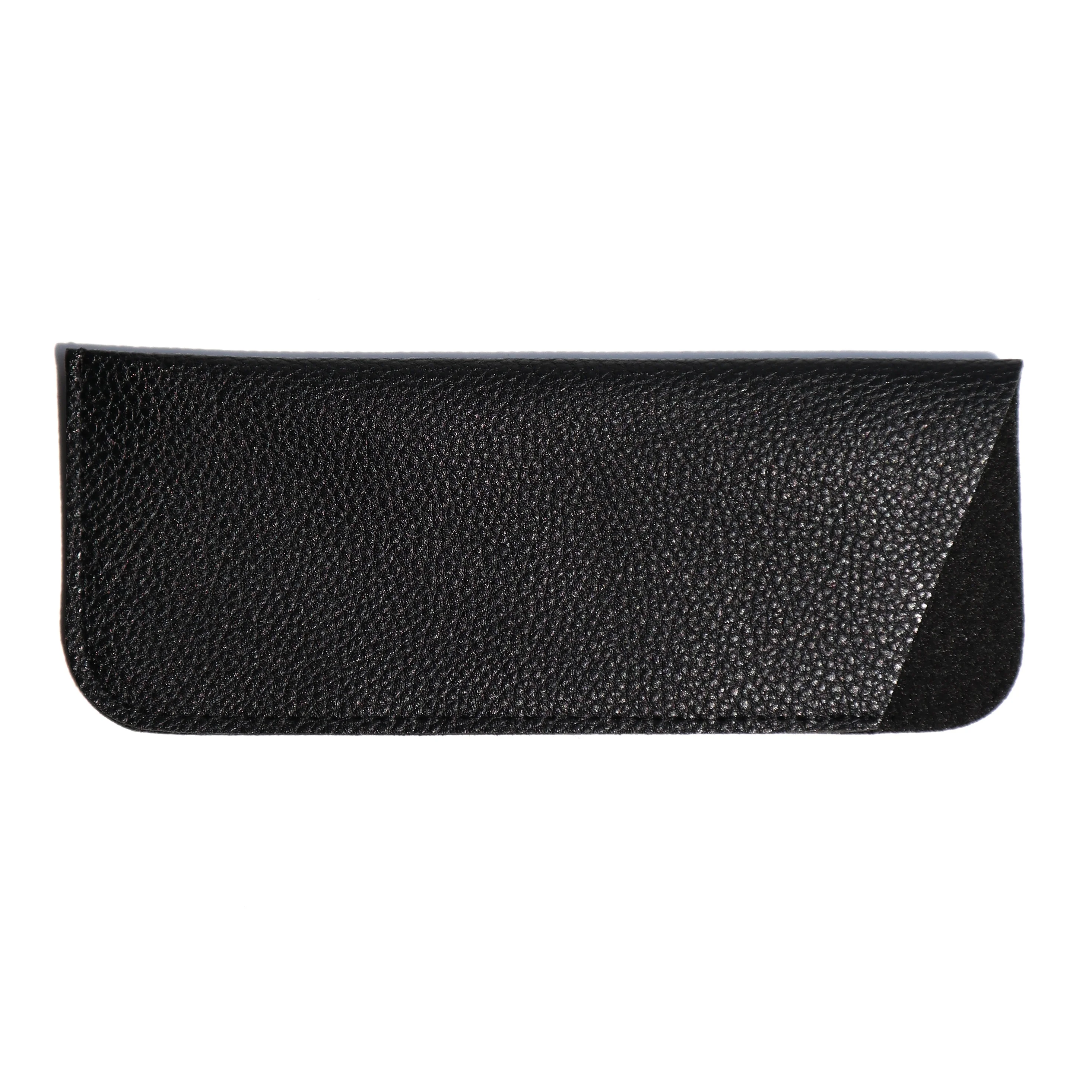 Cheap Reading Glasses Pouch Leather Black Wholesale Custom Leather Pouch for Glasses Package Eye Glasses Pouch Custom