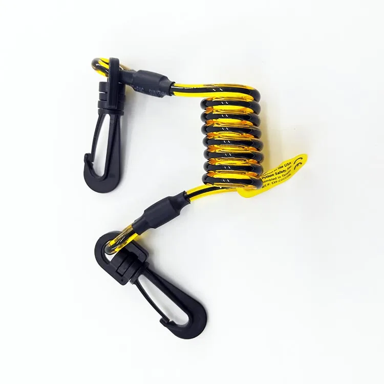 
Colorful Outdoor Sports Stainless Steel Spring Coiled Lanyard with Twist Lock Carabiner 