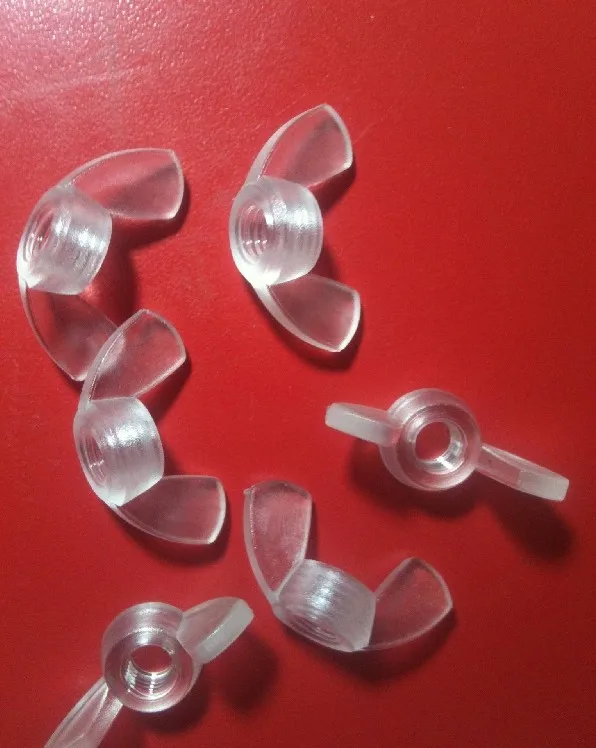 Clear transparent M6 M8 PC plastic butterfly wing nut