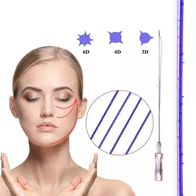 Рассасывающаяся колючая ПДО-нить для лифтинга лица/3d cog pdo-нить с двойной