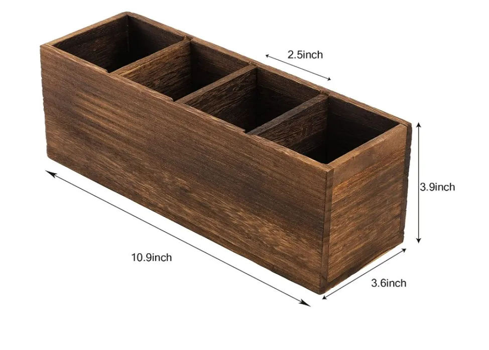 Wood Pen Pencil Holder Stand Multi Purpose Natural Wood Pencil Cup Pot Desk Organizer Storage Box