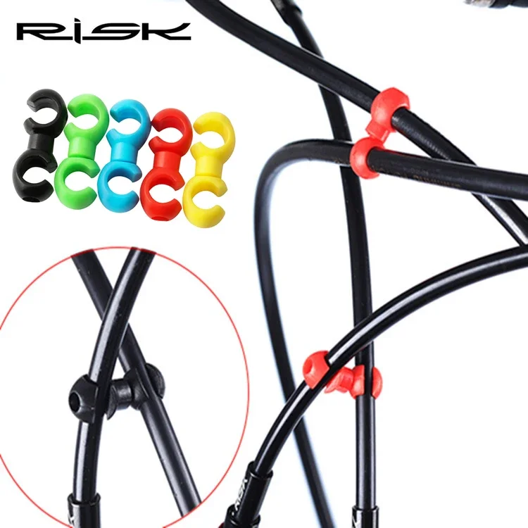 10pcs RISK Bike Shift Brake Cable Rotating Hose Housing Hooks S Buckles Clip Wire S-hook Housing Tidy Holder Guide Organizer