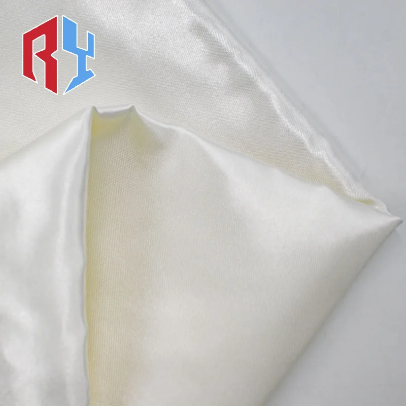 High quality high density pure white simulation silk satin fabric for  wedding dress gift box lining party decoration