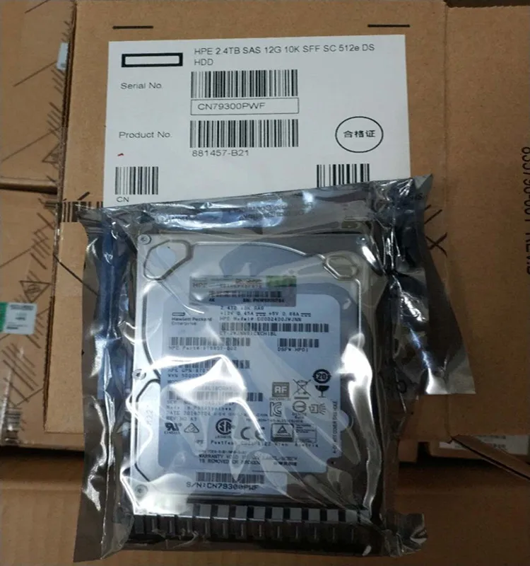 881457-B21 2.4TB 10k SAS 2.5inch 12Gbps Hard Disk Drive HDD For HP DL360 DL380 Gen8 and Gen9