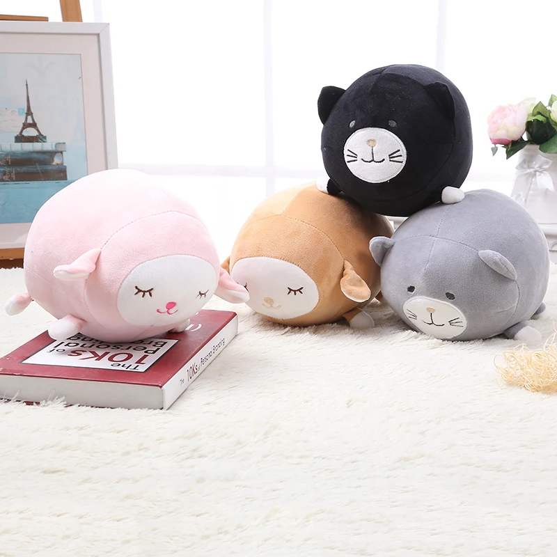 Wholesale Plush Pillow Kitten Cushion Soft Colorful Stuffed Toys Gray Pink White Plush Doll Houseware Gifts