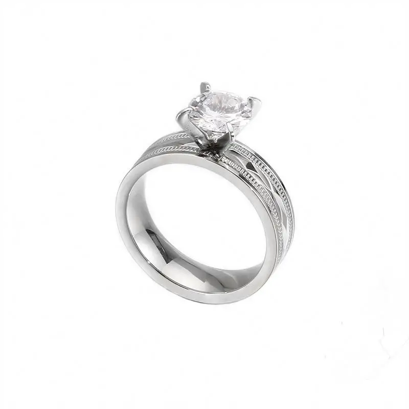 
2021 High Quality Couple 14k 585 White Gold Ring Acrylic in Competitive Price Knuckle Jewelry Rings 