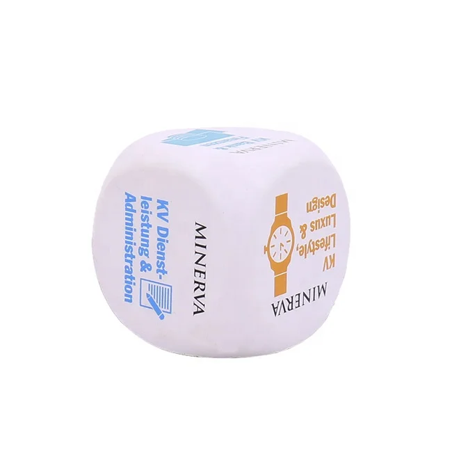 Custom Square Foam PU Cube Dice Stress Ball Promotional Gifts PU Stress Toy Antistress Ball Cube Stress Reliever Ball