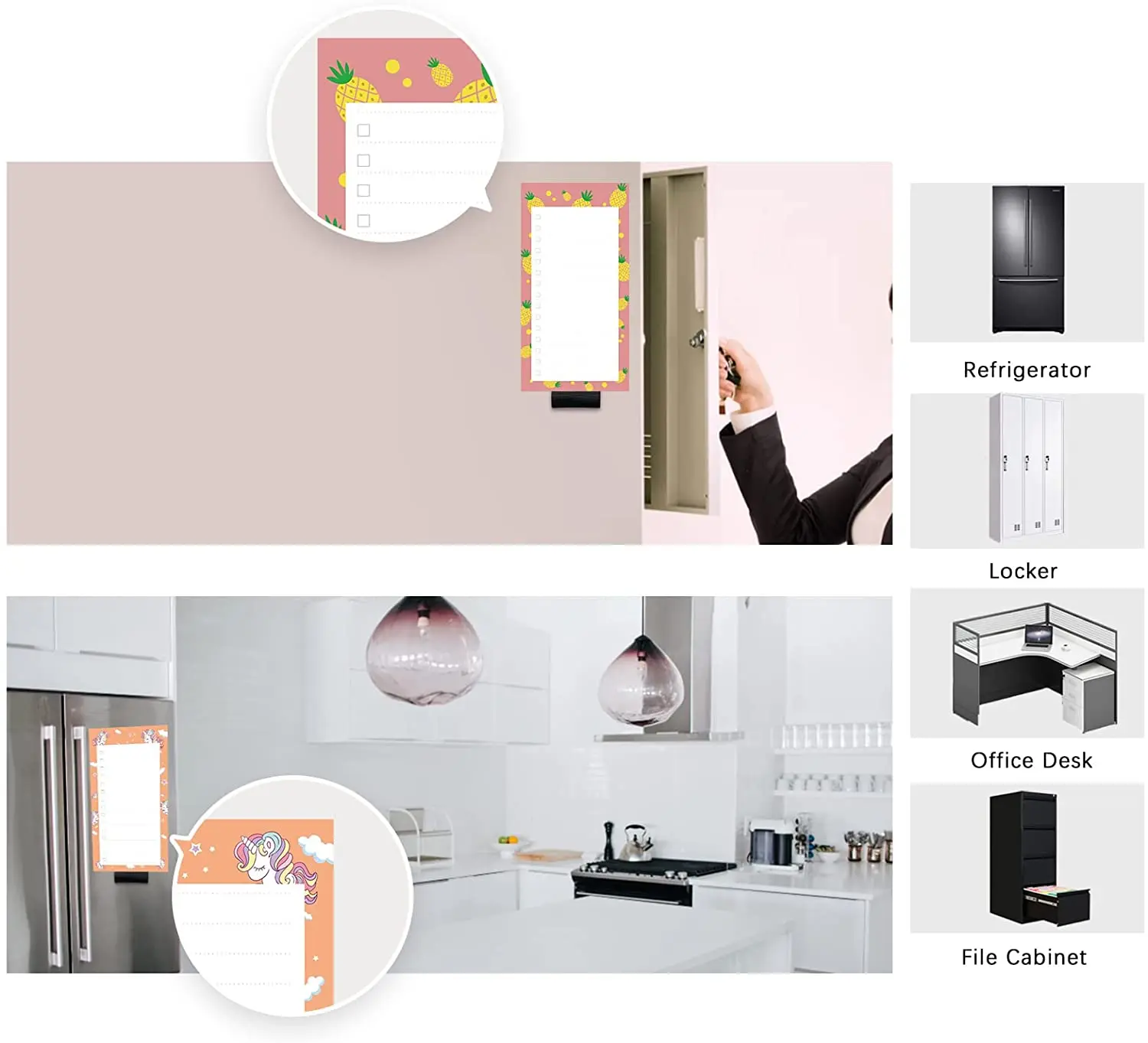 Magnetic Notepads for Refrigerator Grocery List Magnet Shopping List Pad for Fridge with Pen Holder Magnetic List Notepad