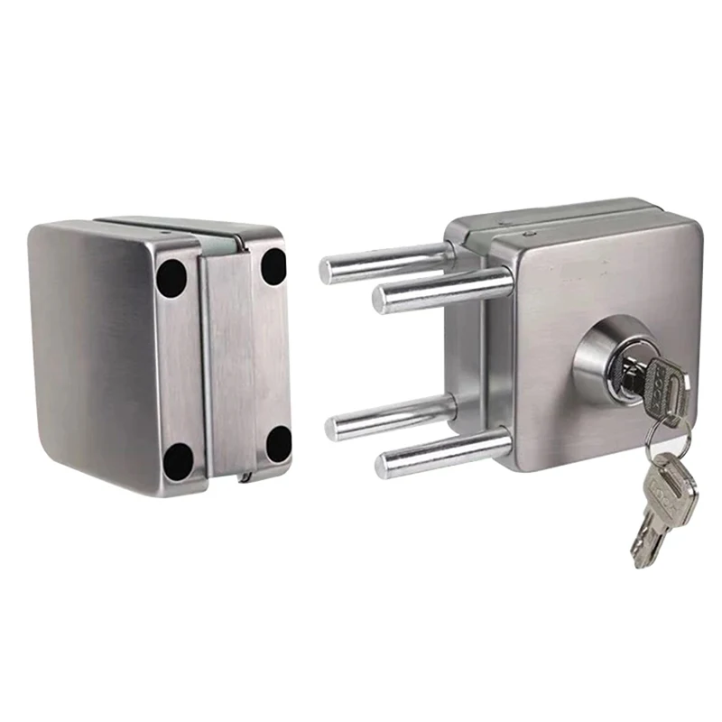 Glass Door Lock Stainless Steel Double Bolts Swing Push Sliding Access Control Office Glass Door Lock Office Door Lock