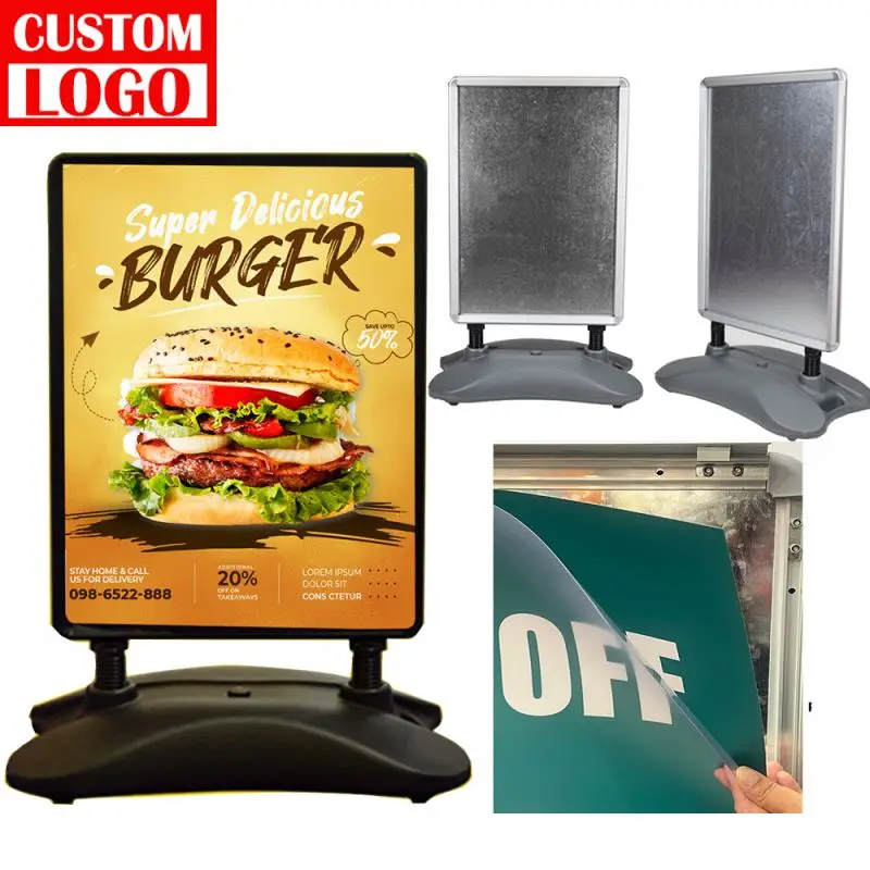 Fashionable Advertising Poster Display Stand  White Frame Poster Stand Exhibition Acrylic Poster Stand