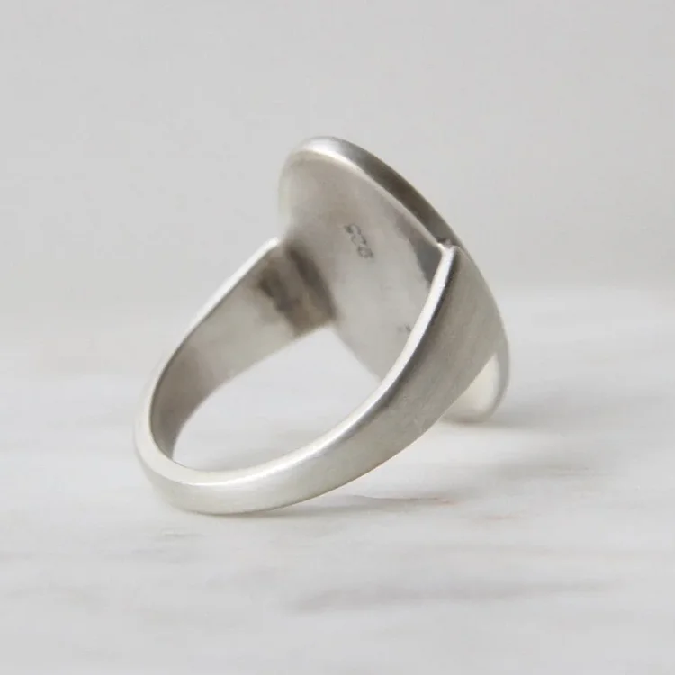 Wholesale nepal silver rings jewelry 925 pure sterling silver custom logo large oval zircon star chunky ring for men