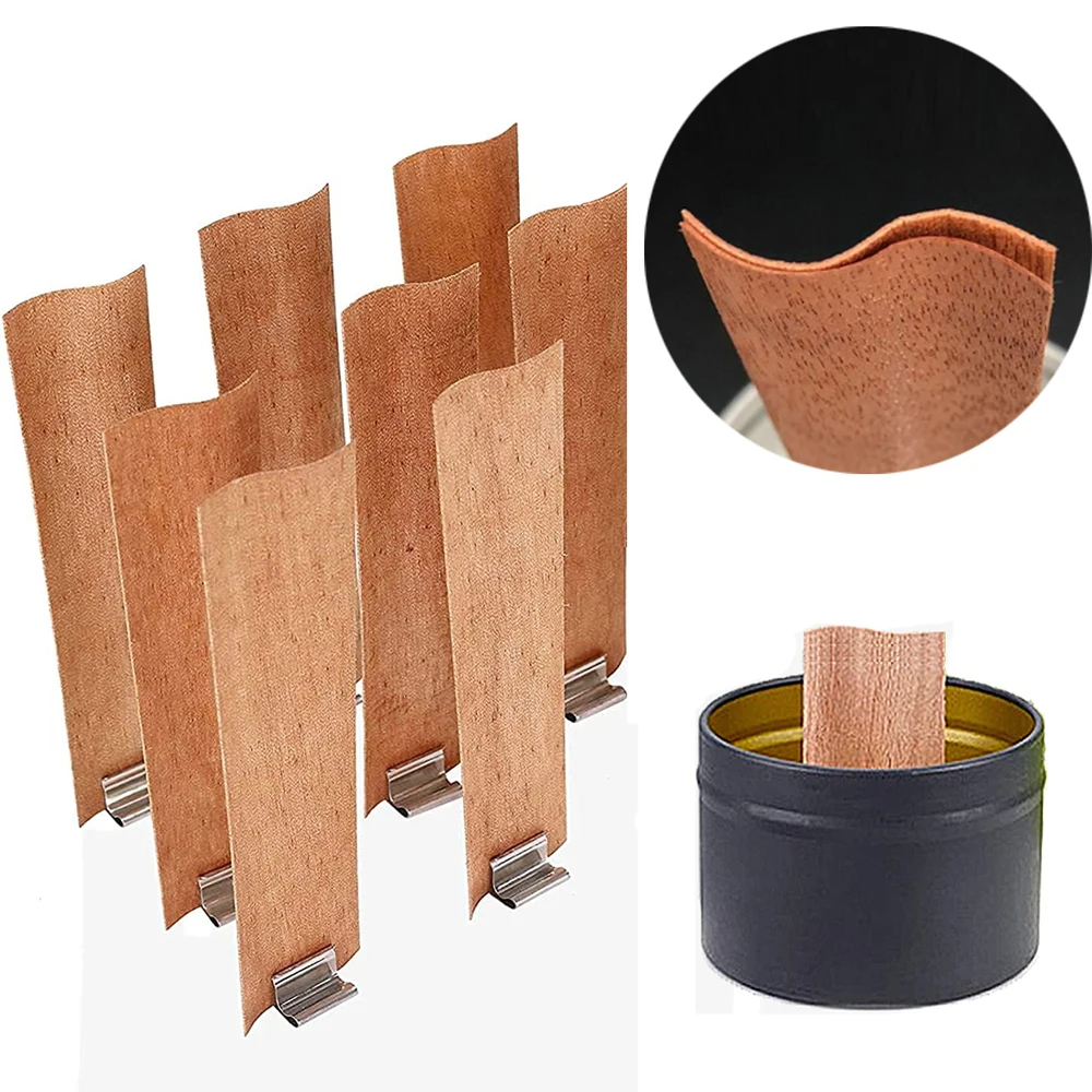 10Pcs Shape DIY Wooden Candle Wick for Candle Making Accessories Metal Wick Clips Wax Mechas Para Hacer Velas Wood Wicks