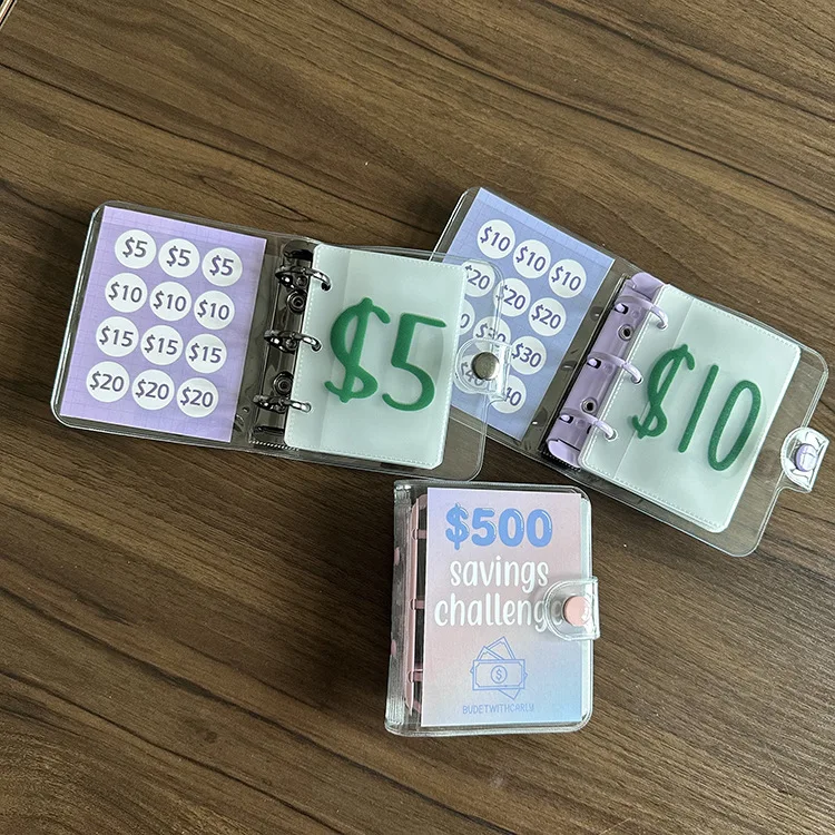 New student envelope set money saving chagllenge mini size binder budget cover sheets inside bags beginners photo album
